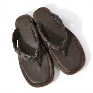 Vince Nita Platform Braided Sandals Brown